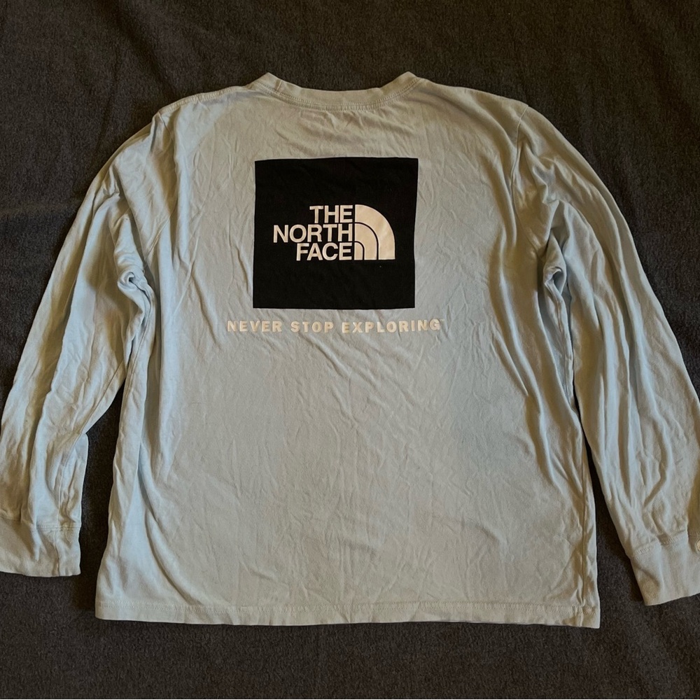 North Face baby blue long sleeve